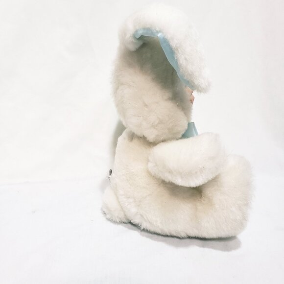 Porcelain Doll Bunny Rabbit Plush Music Box 10" Cape Craftsmen Plays Lullaby - Picture 2 of 8